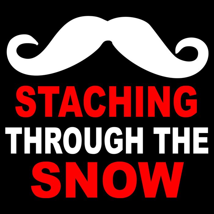 Staching Through The Snow Moustache Funny Christmas Drawstring Bag