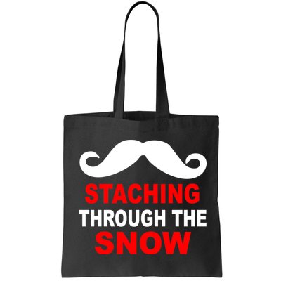 Staching Through The Snow Moustache Funny Christmas Bag