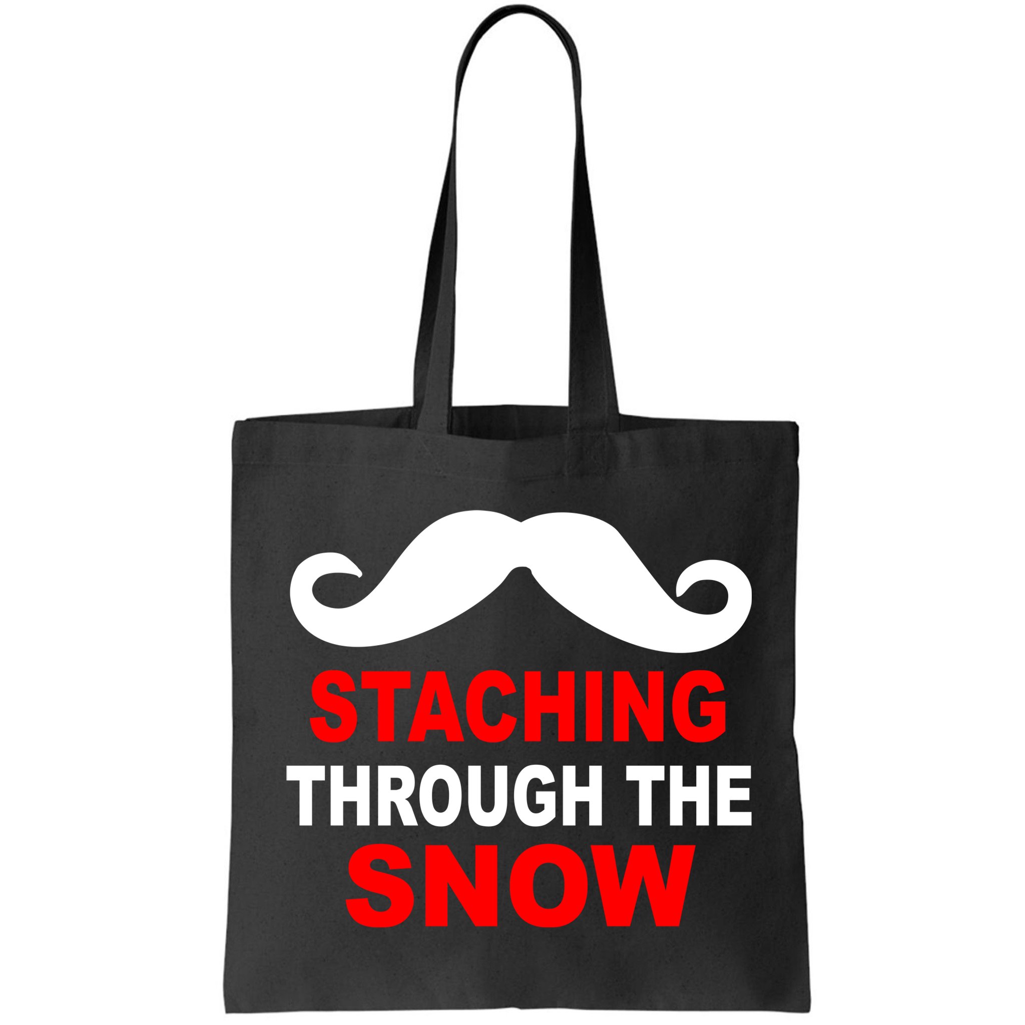 Staching Through The Snow Moustache Funny Christmas Bag