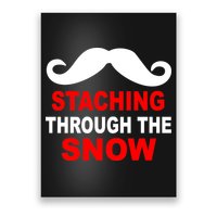 Staching Through The Snow Moustache Funny Christmas Poster