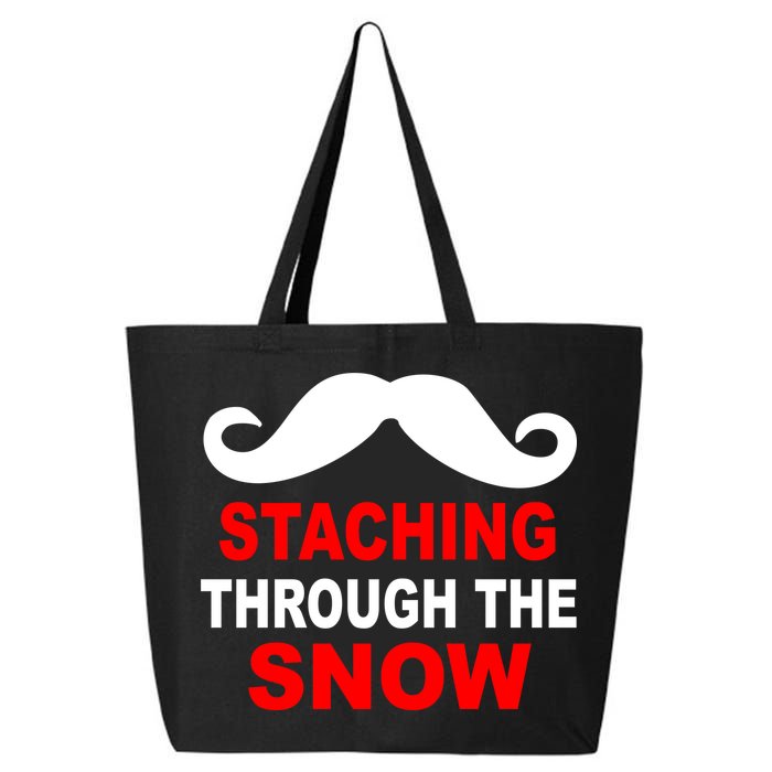 Staching Through The Snow Moustache Funny Christmas 25L Jumbo Tote