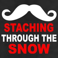 Staching Through The Snow Moustache Funny Christmas 25L Jumbo Tote