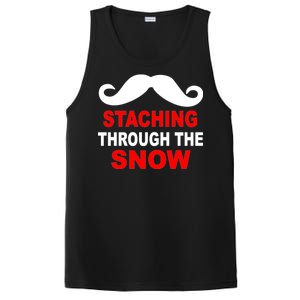 Staching Through The Snow Moustache Funny Christmas PosiCharge Competitor Tank