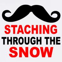 Staching Through The Snow Moustache Funny Christmas Garment-Dyed Sweatshirt