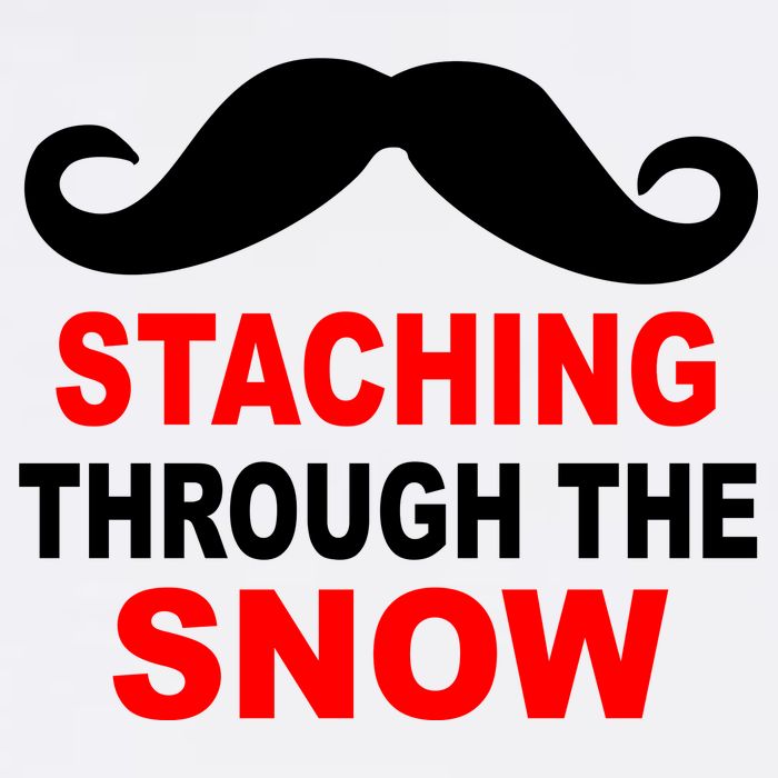 Staching Through The Snow Moustache Funny Christmas Garment-Dyed Sweatshirt