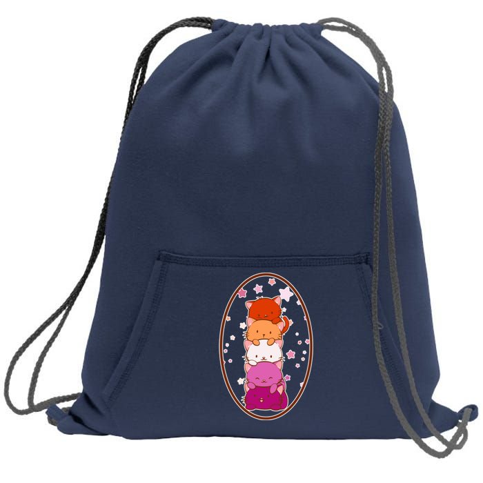 Stack-O-Cats Sweatshirt Cinch Pack Bag