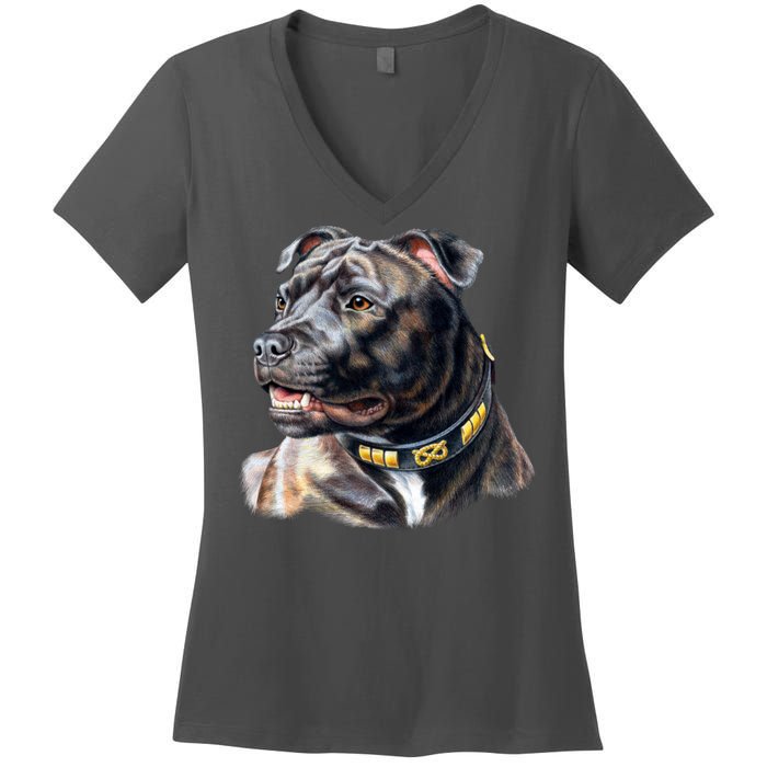 Stafford Bull Terrier Women's V-Neck T-Shirt