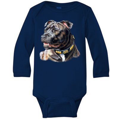 Stafford Bull Terrier Baby Long Sleeve Bodysuit