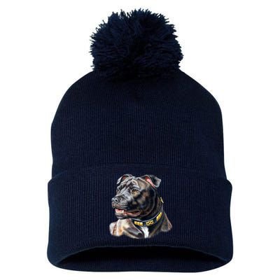 Stafford Bull Terrier Pom Pom 12in Knit Beanie