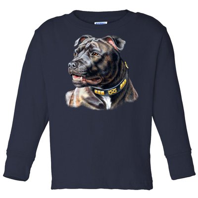 Stafford Bull Terrier Toddler Long Sleeve Shirt