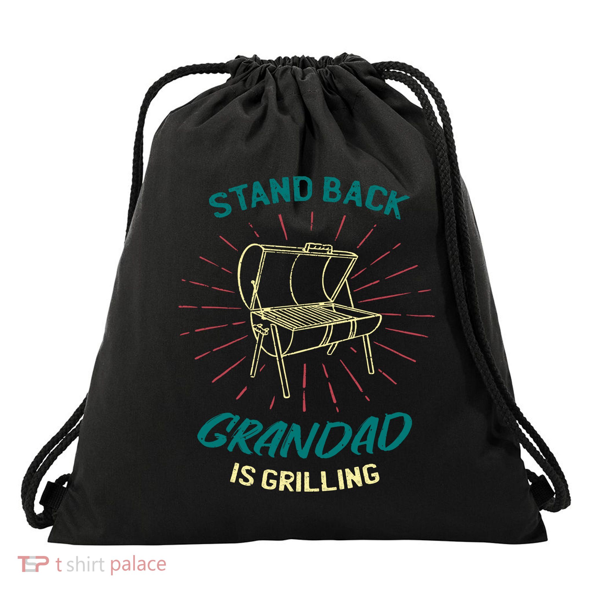Stand Back Grandad Is Grilling Drawstring Bag