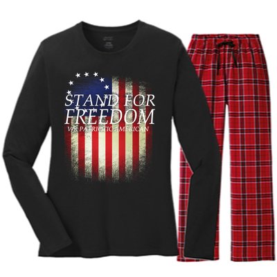 Stand For Freedom Women's Long Sleeve Flannel Pajama Set 