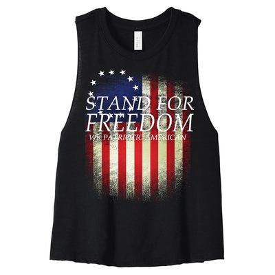 Stand For Freedom Women's Racerback Cropped Tank