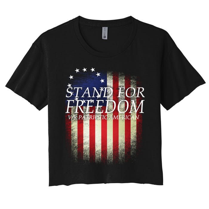 Stand For Freedom Women's Crop Top Tee