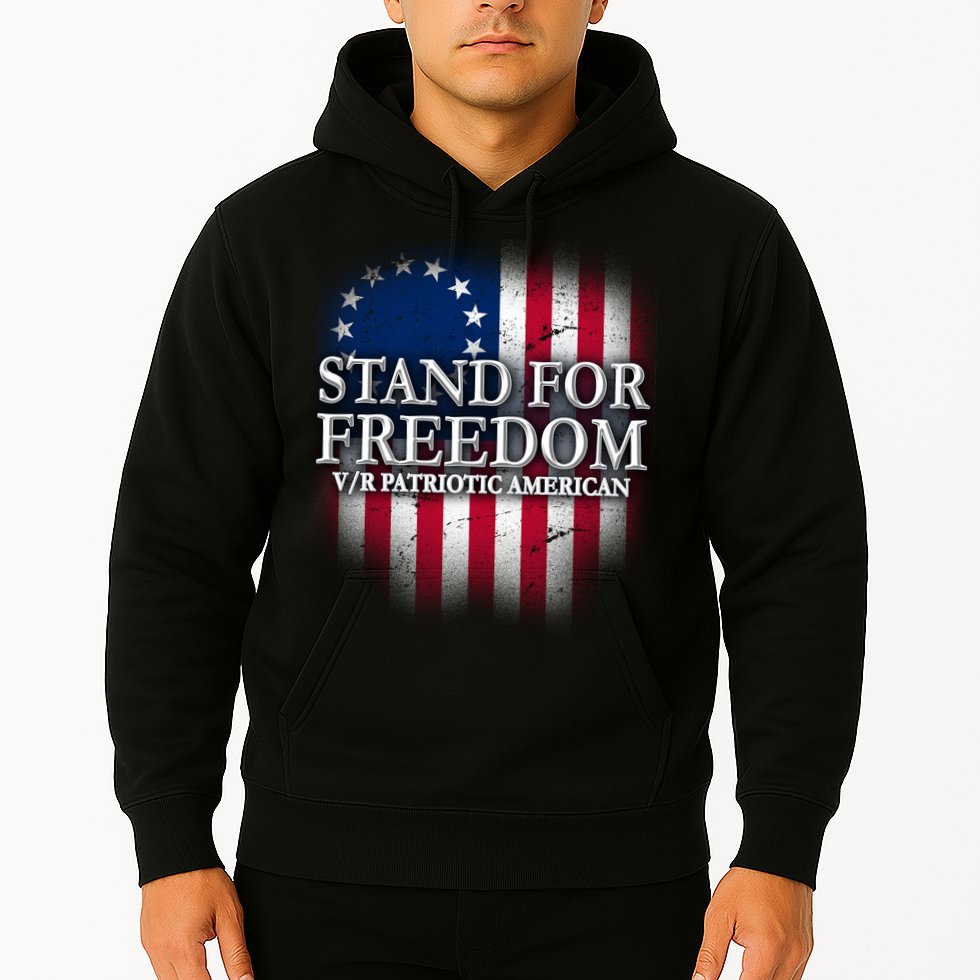 Stand For Freedom V/R Patriotic American Hoodie