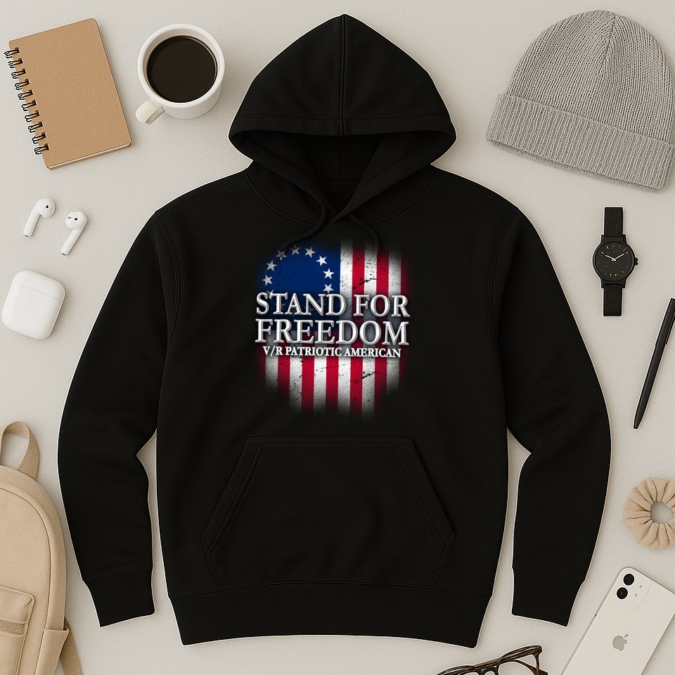Stand For Freedom V/R Patriotic American Hoodie