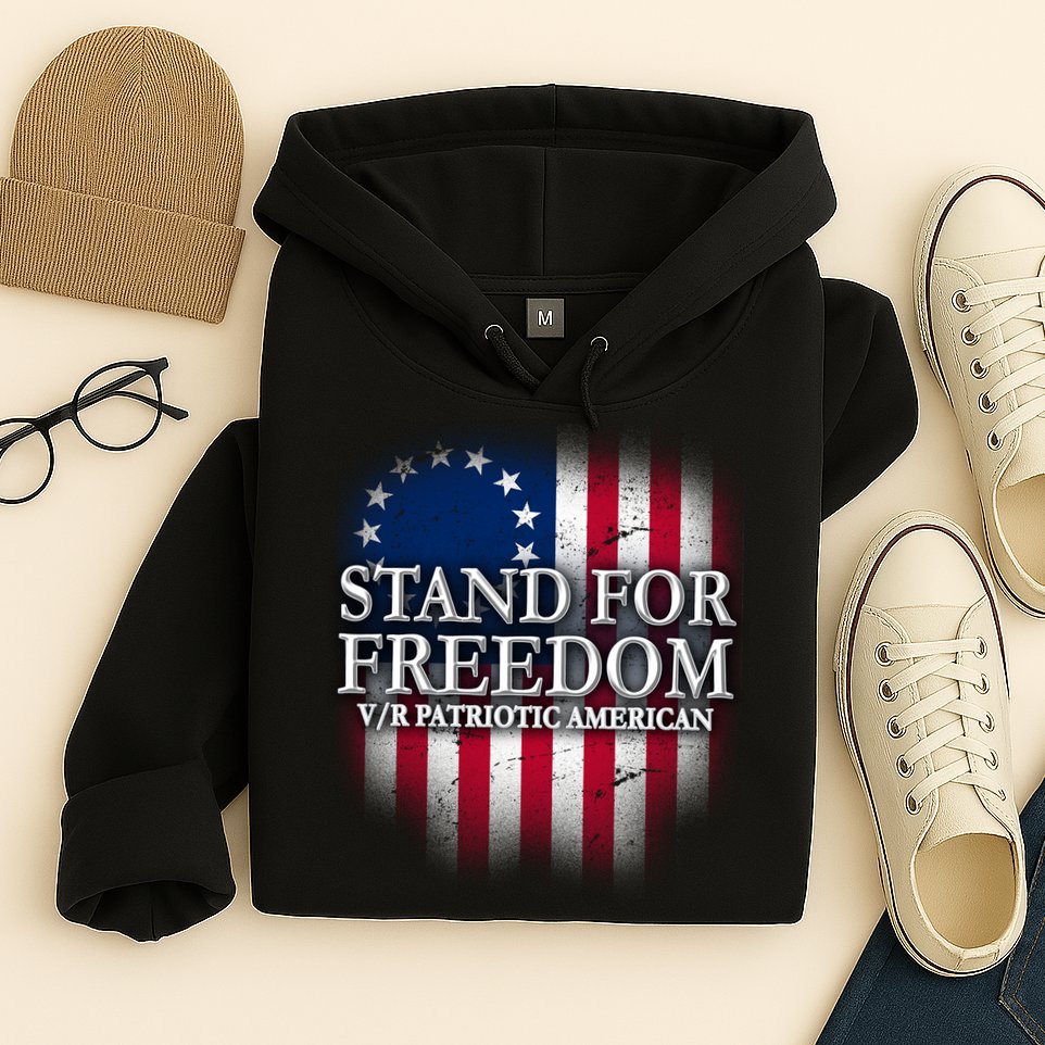 Stand For Freedom V/R Patriotic American Hoodie