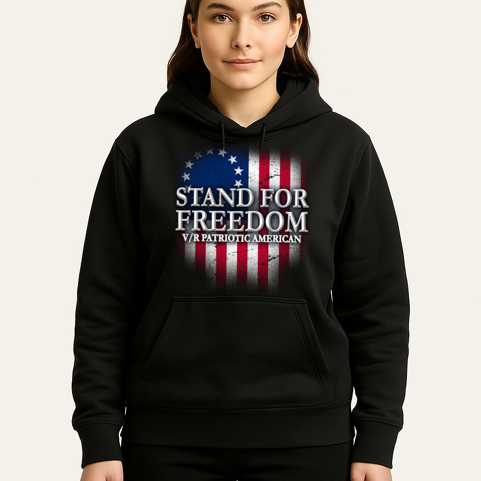 Stand For Freedom V/R Patriotic American Hoodie