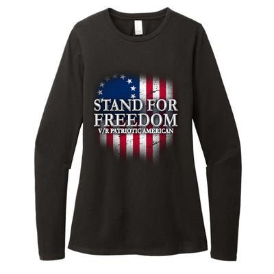 Stand For Freedom V/R Patriotic American Womens CVC Long Sleeve Shirt