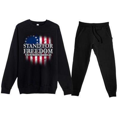 Stand For Freedom V/R Patriotic American Premium Crewneck Sweatsuit Set