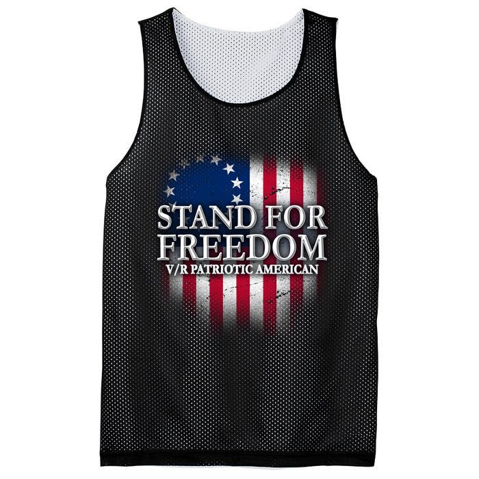 Stand For Freedom V/R Patriotic American Mesh Reversible Basketball Jersey Tank