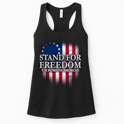 Stand For Freedom V/R Patriotic American Womens Tank Top