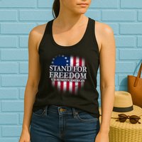 Stand For Freedom V/R Patriotic American Womens Tank Top