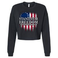 Stand For Freedom V/R Patriotic American Cropped Pullover Crew
