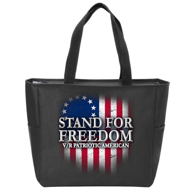 Stand For Freedom V/R Patriotic American Zip Tote Bag