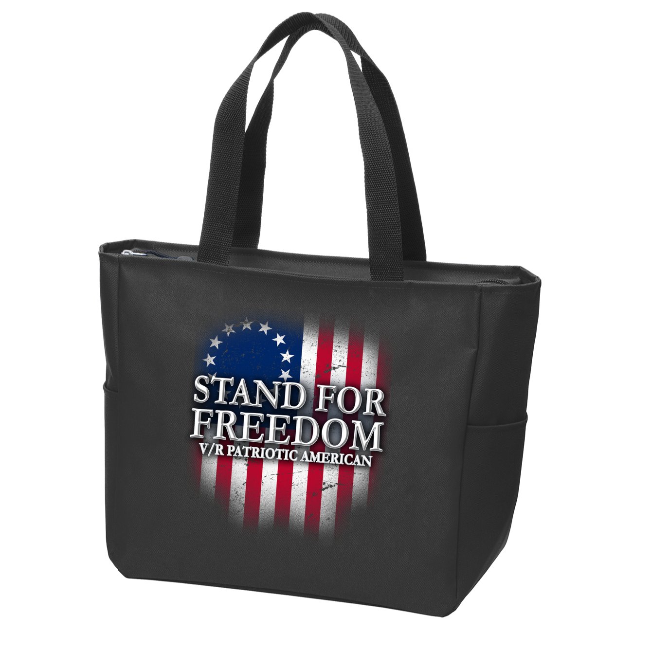 Stand For Freedom V/R Patriotic American Zip Tote Bag
