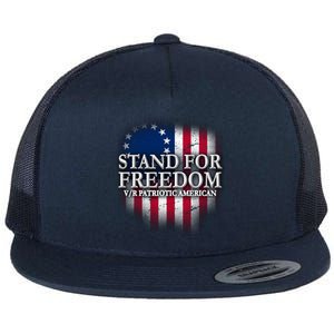 Stand For Freedom V/R Patriotic American Flat Bill Trucker Hat