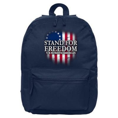 Stand For Freedom V/R Patriotic American 16 in Basic Backpack