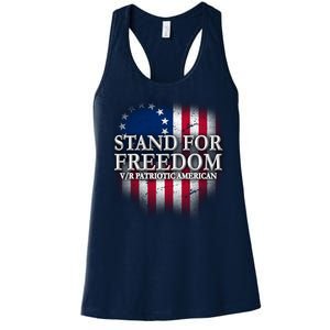 Stand For Freedom V/R Patriotic American Women's Racerback Tank