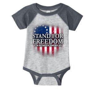 Stand For Freedom V/R Patriotic American Infant Baby Jersey Bodysuit