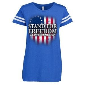 Stand For Freedom V/R Patriotic American Enza Ladies Jersey Football T-Shirt