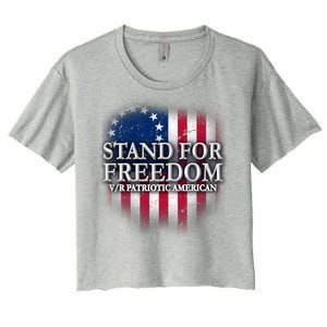 Stand For Freedom V/R Patriotic American Women's Crop Top Tee