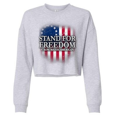 Stand For Freedom V/R Patriotic American Cropped Pullover Crew