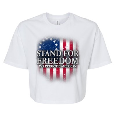 Stand For Freedom V/R Patriotic American Bella+Canvas Jersey Crop Tee