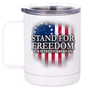 Stand For Freedom V/R Patriotic American 12 oz Stainless Steel Tumbler Cup