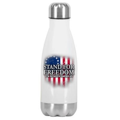 Stand For Freedom V/R Patriotic American Stainless Steel Insulated Water Bottle