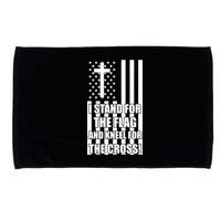 Stand For the Flag and Kneel for the Cross USA Flag Microfiber Hand Towel