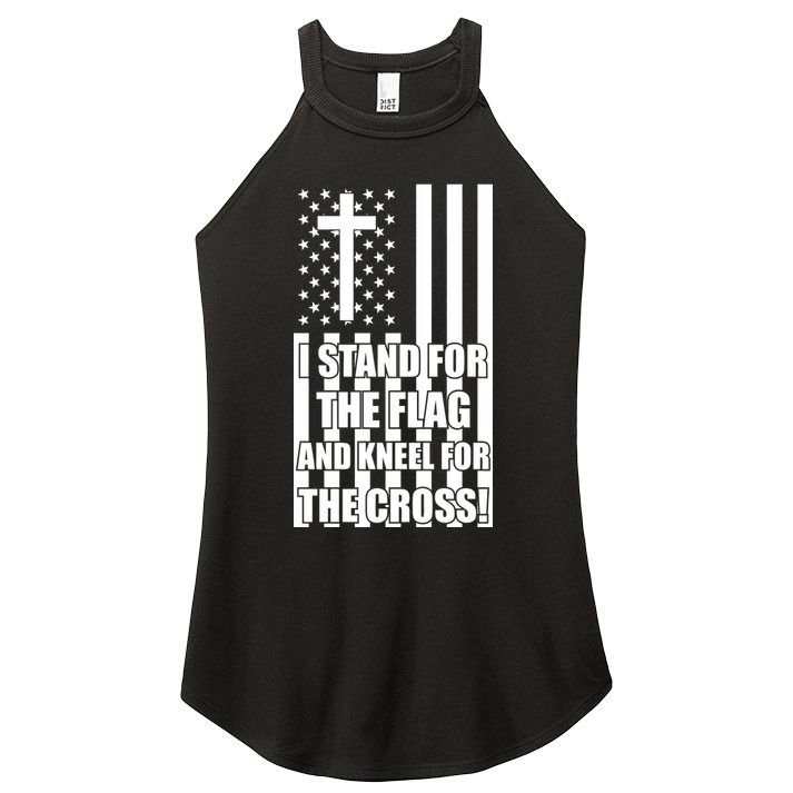 Stand For the Flag and Kneel for the Cross USA Flag Women's Perfect Tri Rocker Tank
