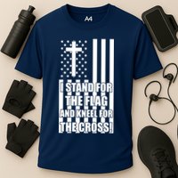Stand For the Flag and Kneel for the Cross USA Flag Performance Shirt
