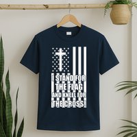 Stand For the Flag and Kneel for the Cross USA Flag T-Shirt