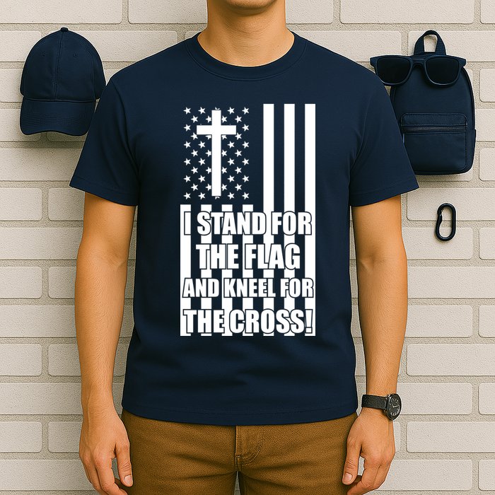Stand For the Flag and Kneel for the Cross USA Flag T-Shirt