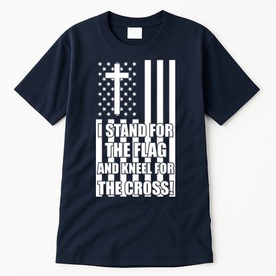 Stand For the Flag and Kneel for the Cross USA Flag Tall T-Shirt