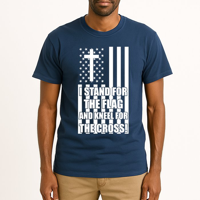 Stand For the Flag and Kneel for the Cross USA Flag Tall T-Shirt