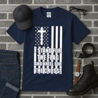 Stand For the Flag and Kneel for the Cross USA Flag Tall T-Shirt