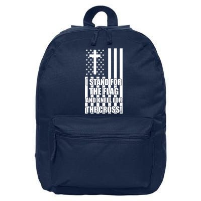 Stand For the Flag and Kneel for the Cross USA Flag 16 in Basic Backpack