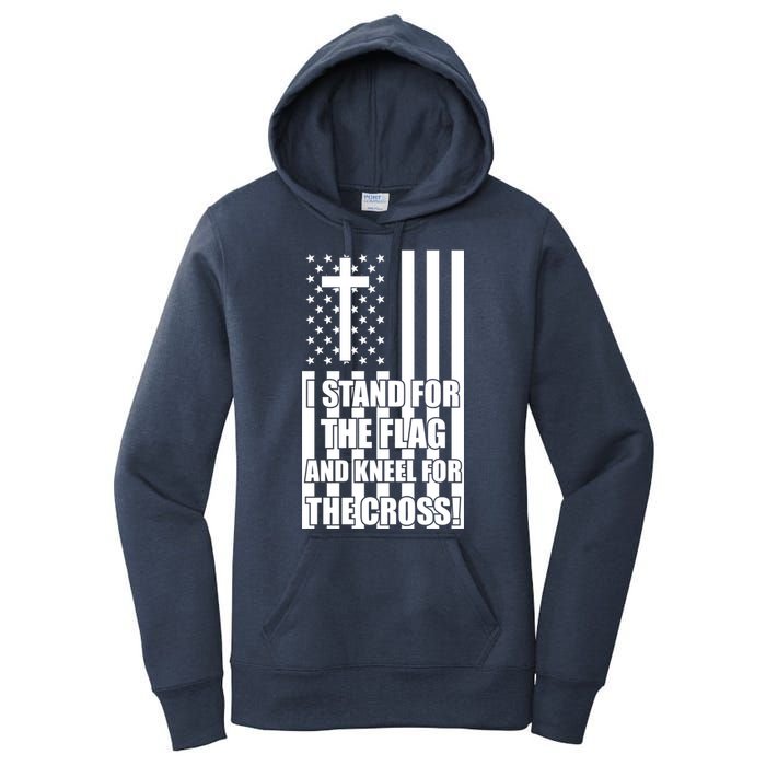 Stand For the Flag and Kneel for the Cross USA Flag Women's Pullover Hoodie